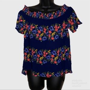 Old Navy Off Shoulder Flower Pattern Top